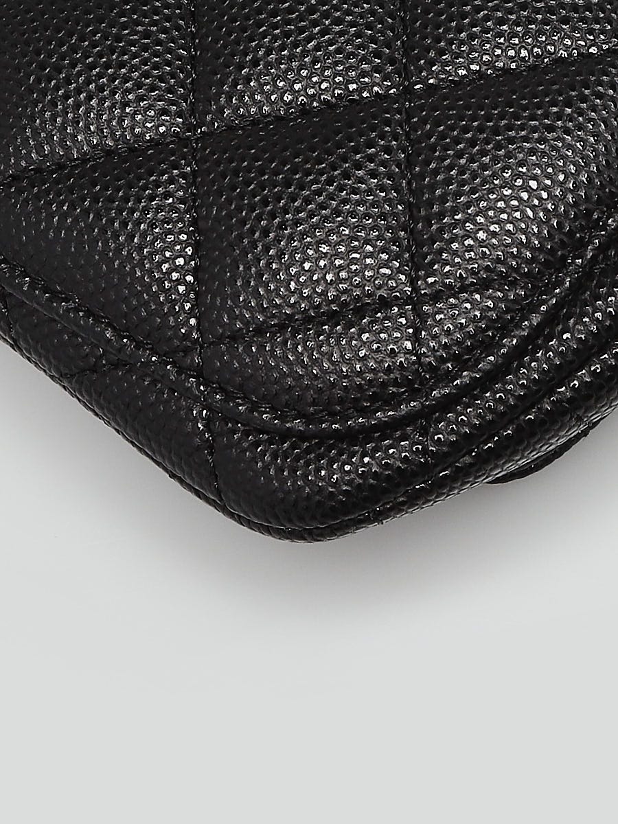 Chanel Black Quilted Caviar Leather Glasses Case Chain Bag - Yoogi's Closet