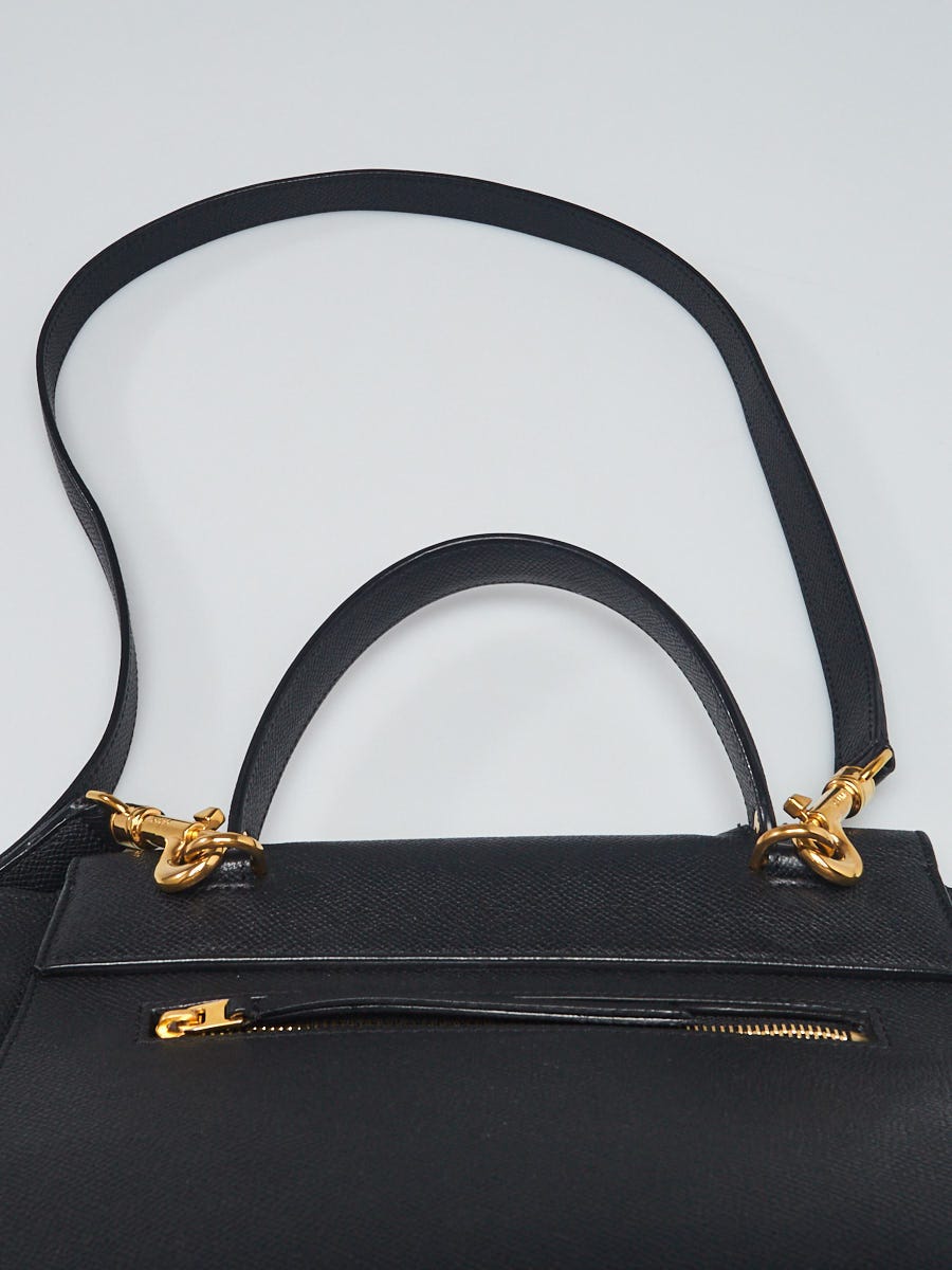 Celine Black Grained Calfskin Leather Micro Belt Bag - Yoogi's Closet