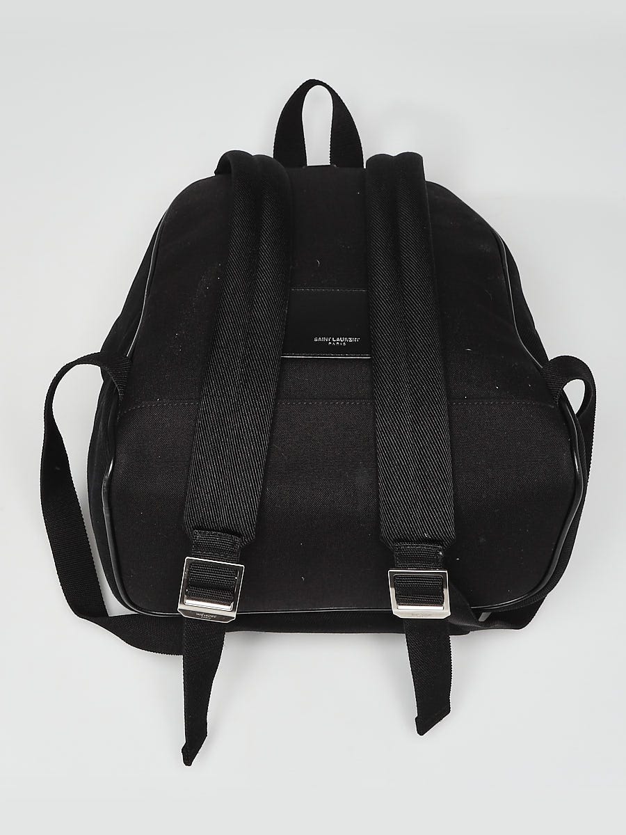 Yves Saint Laurent Black Canvas Backpack Bag - Yoogi's Closet