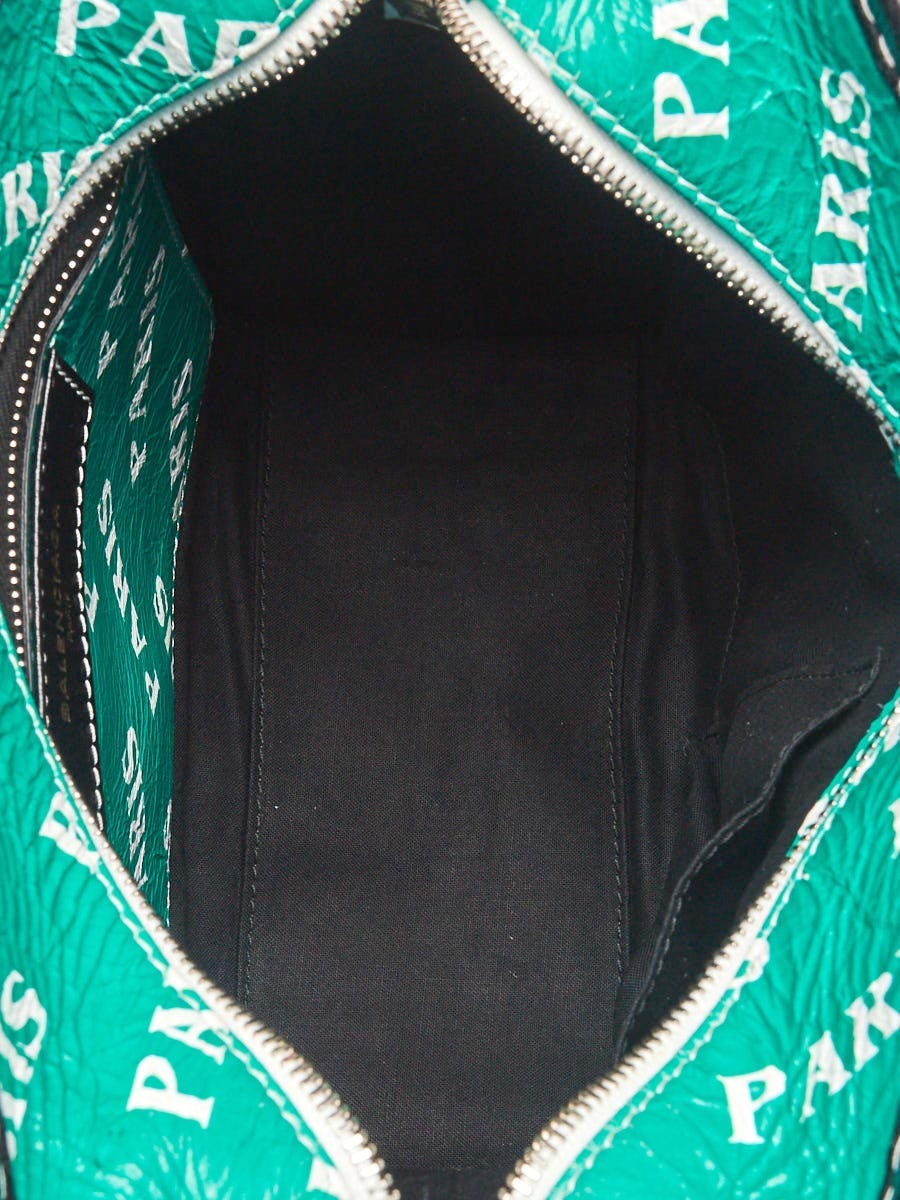 Balenciaga Multicolor Lambskin Leather Paris Print Arena Bazar Extra Small Shopping Tote Bag