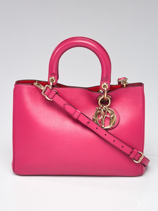 Christian Dior PInk Calfskin Diorissimo Medium Tote Bag
