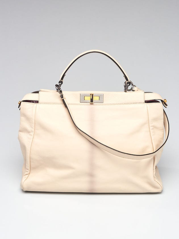 Fendi White Ombre Leather Large Peekaboo Satchel Bag 8BN210
