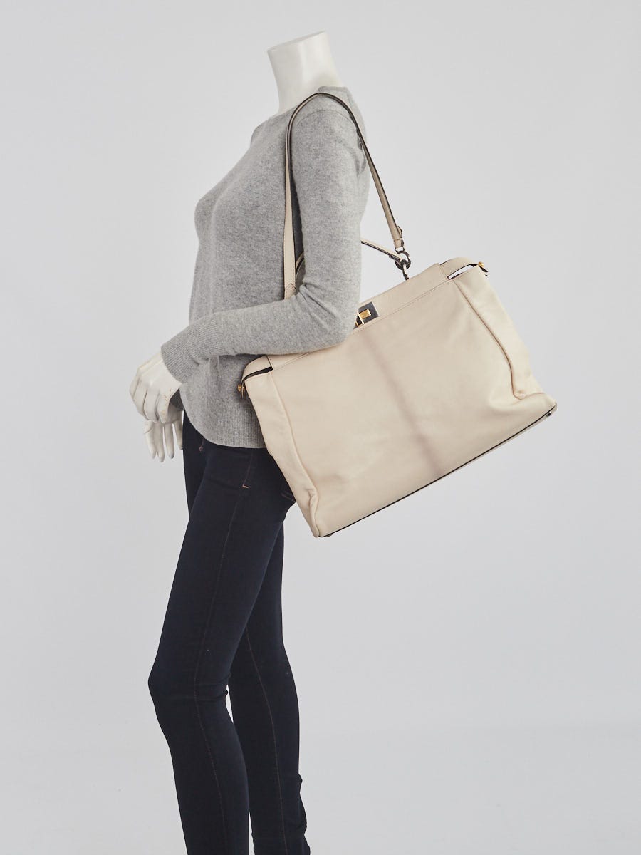 Fendi White Ombre Leather Large Peekaboo Satchel Bag 8BN210