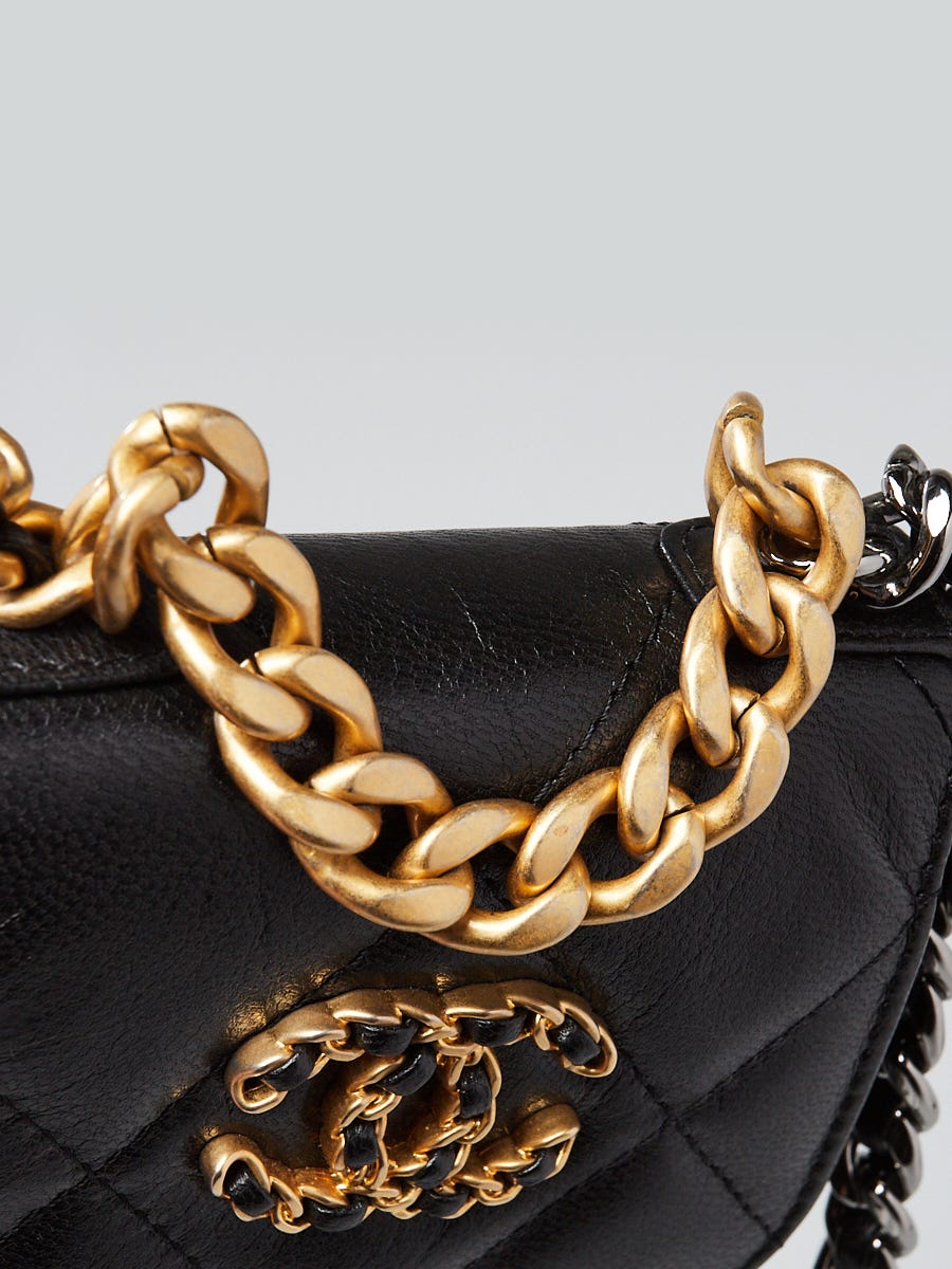 Chanel Black Quilted Lambskin Leather Chanel 19 Phone Holder with