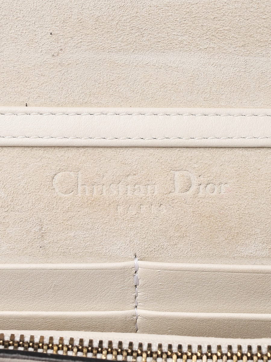 Christian Dior White Smooth Calfskin Leather J'ADIOR Wallet on Chain Clutch Bag