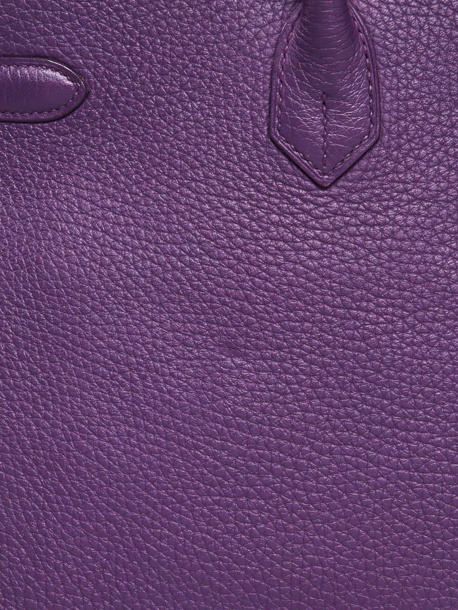 Hermes 40cm Ultra Violet Clemence Leather Gold Plated Birkin Bag