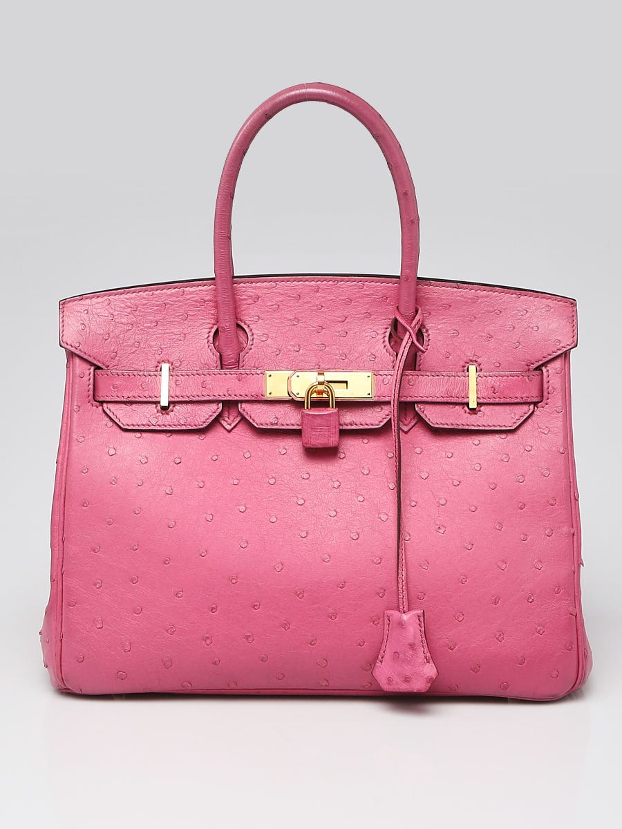 Birkin 30 ostrich handbag Hermès Pink in Ostrich - 34819981