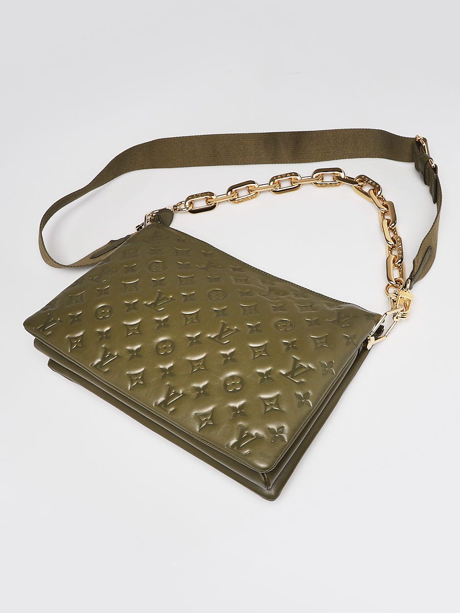 Louis Vuitton Kaki Monogram Embossed Lambskin Leather Coussin MM Bag -  Yoogi's Closet