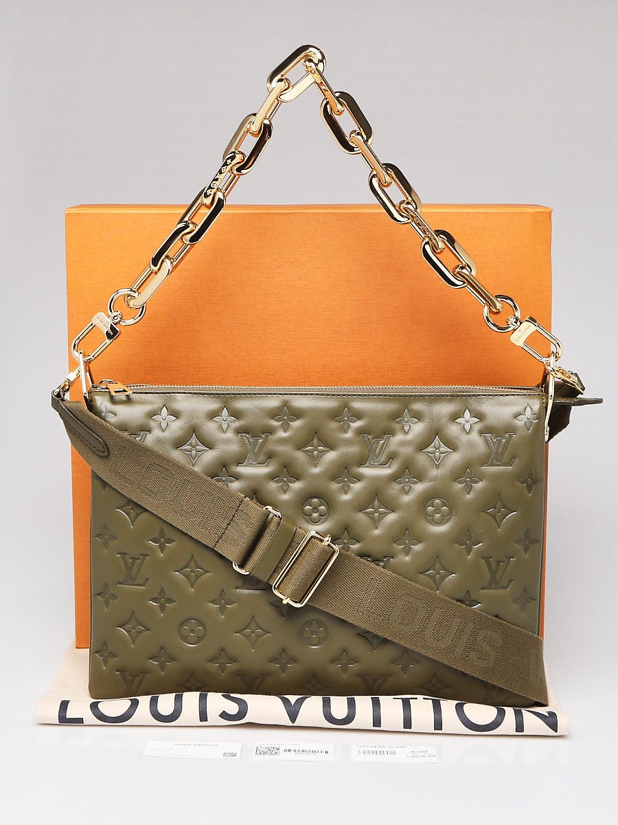 Louis Vuitton Kaki Monogram Embossed Lambskin Leather Coussin MM Bag -  Yoogi's Closet