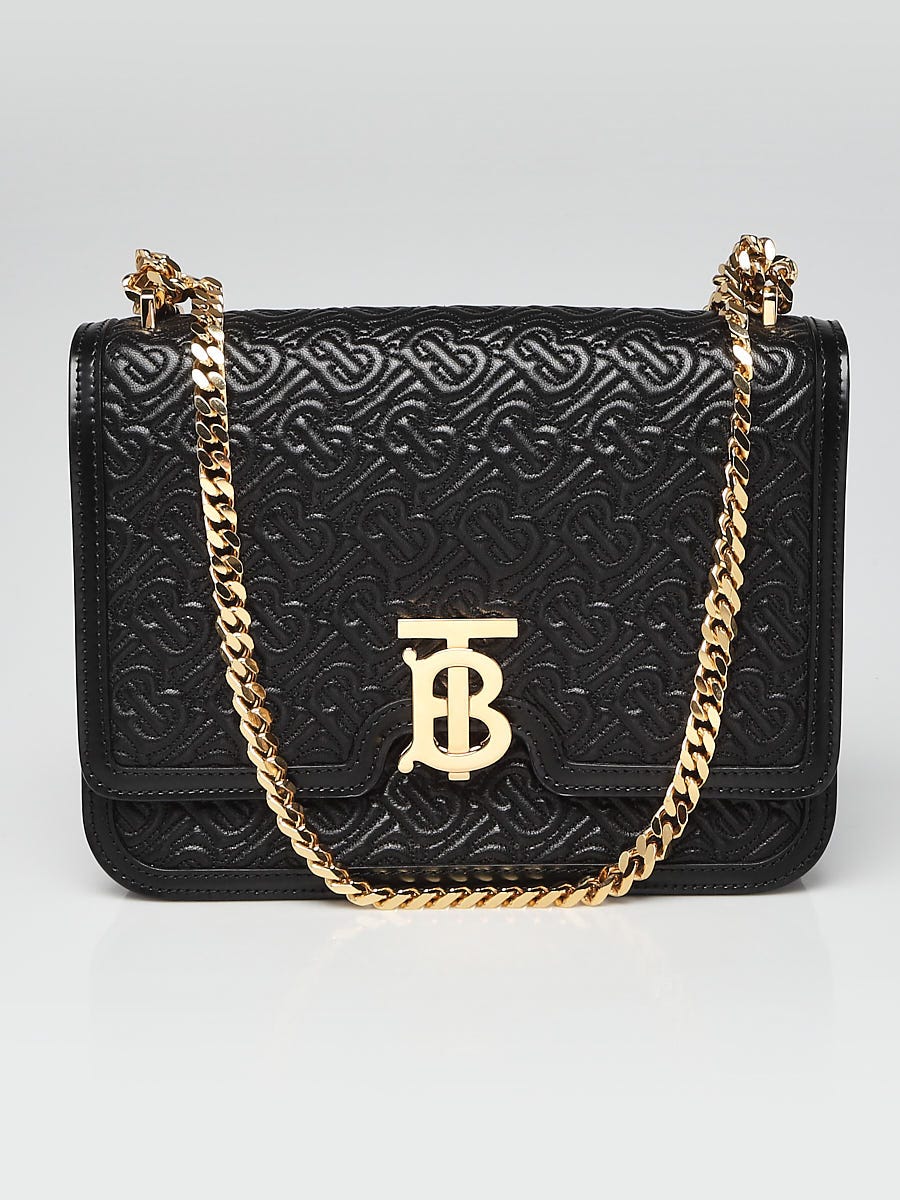 Burberry shoulder leather bag medium black in a new condition