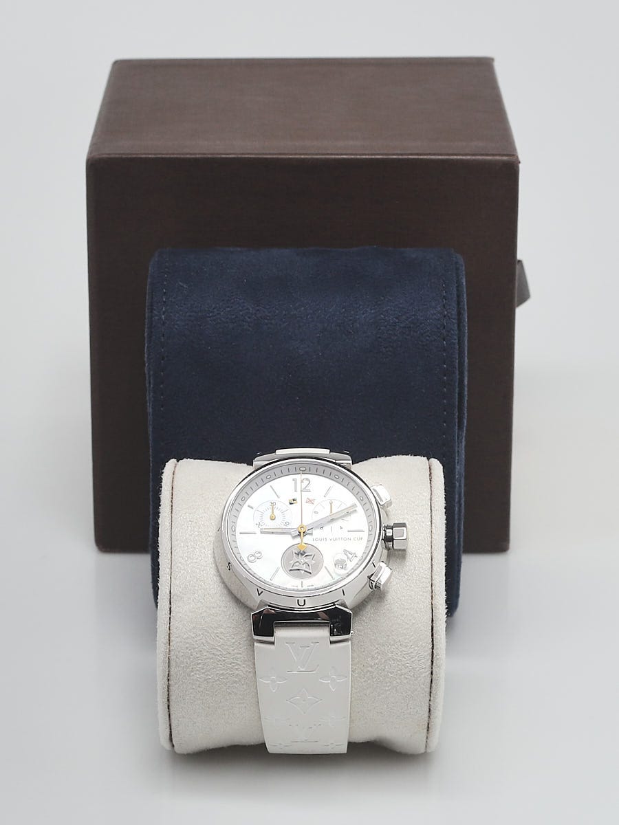Louis Vuitton 34mm White Tambour Lovely Cup Flyback Chronograph Automatic  Watch Q132C - Yoogi's Closet