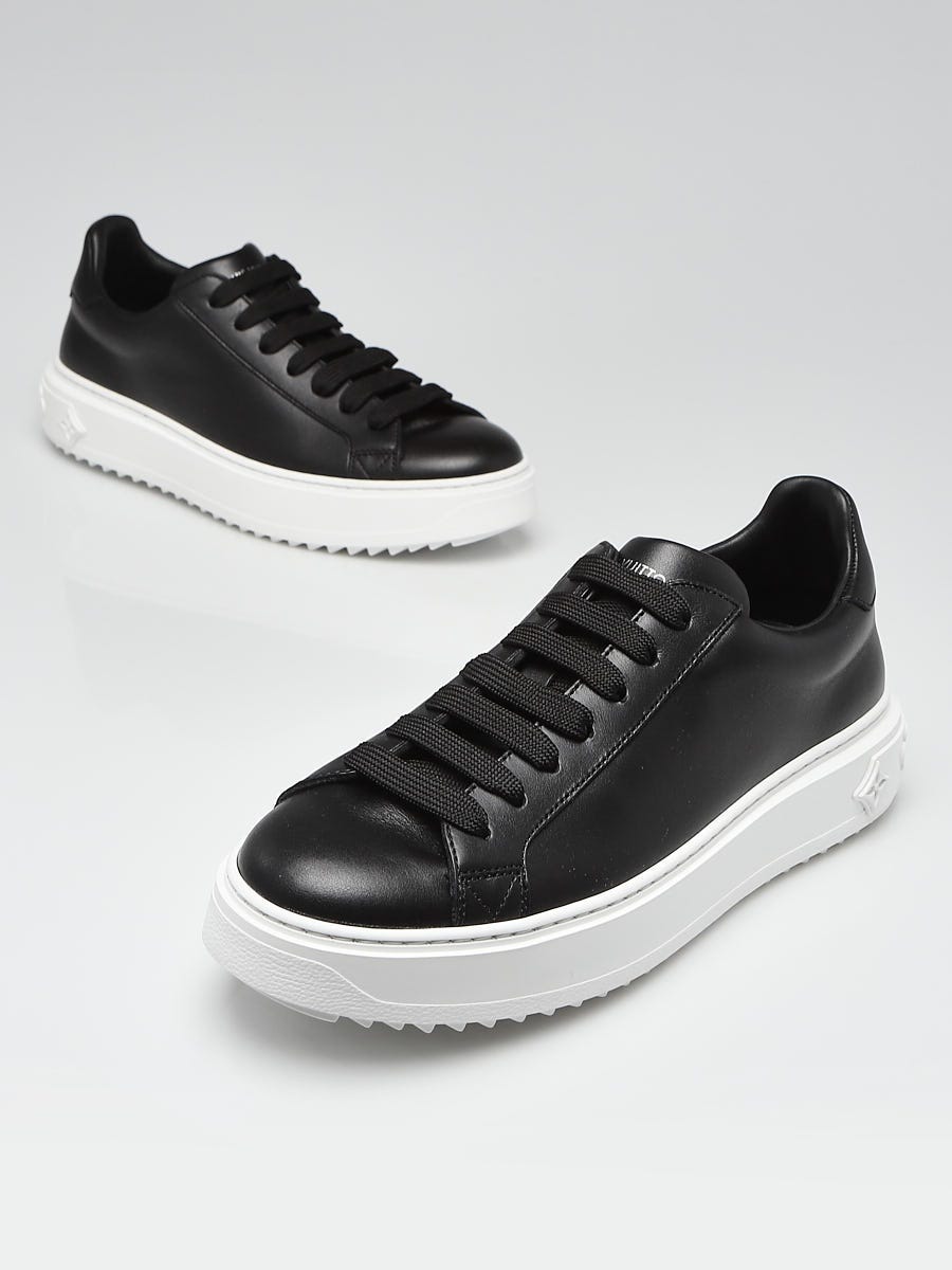 Louis Vuitton Black Leather Time Out Sneakers Size 8.5/39 - Yoogi's Closet