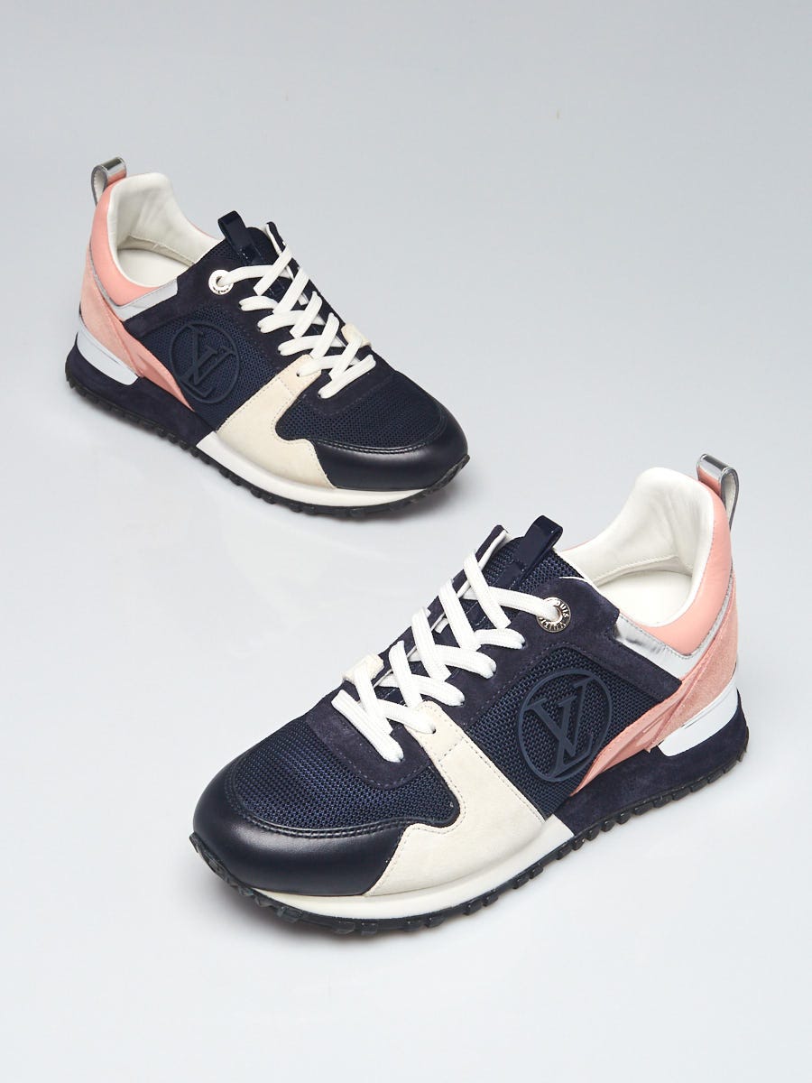 Louis Vuitton Blue/Pink Mesh Fabric and Leather Run Away Sneakers Size  4.5/35 - Yoogi's Closet