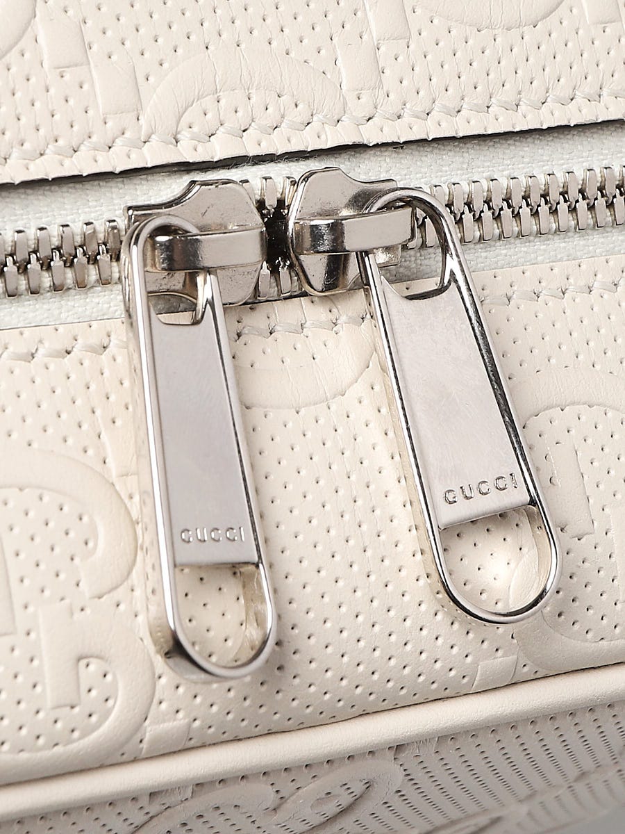 Gucci white GG embossed leather box crossbody – My Girlfriend's Wardrobe LLC