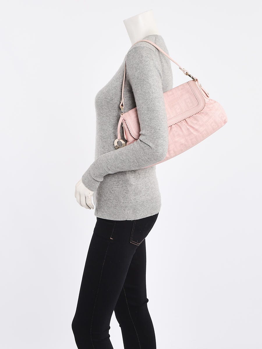 Fendi Pink Perforated FF Leather Small Chef Bag - 8BR445 | Yoogi's