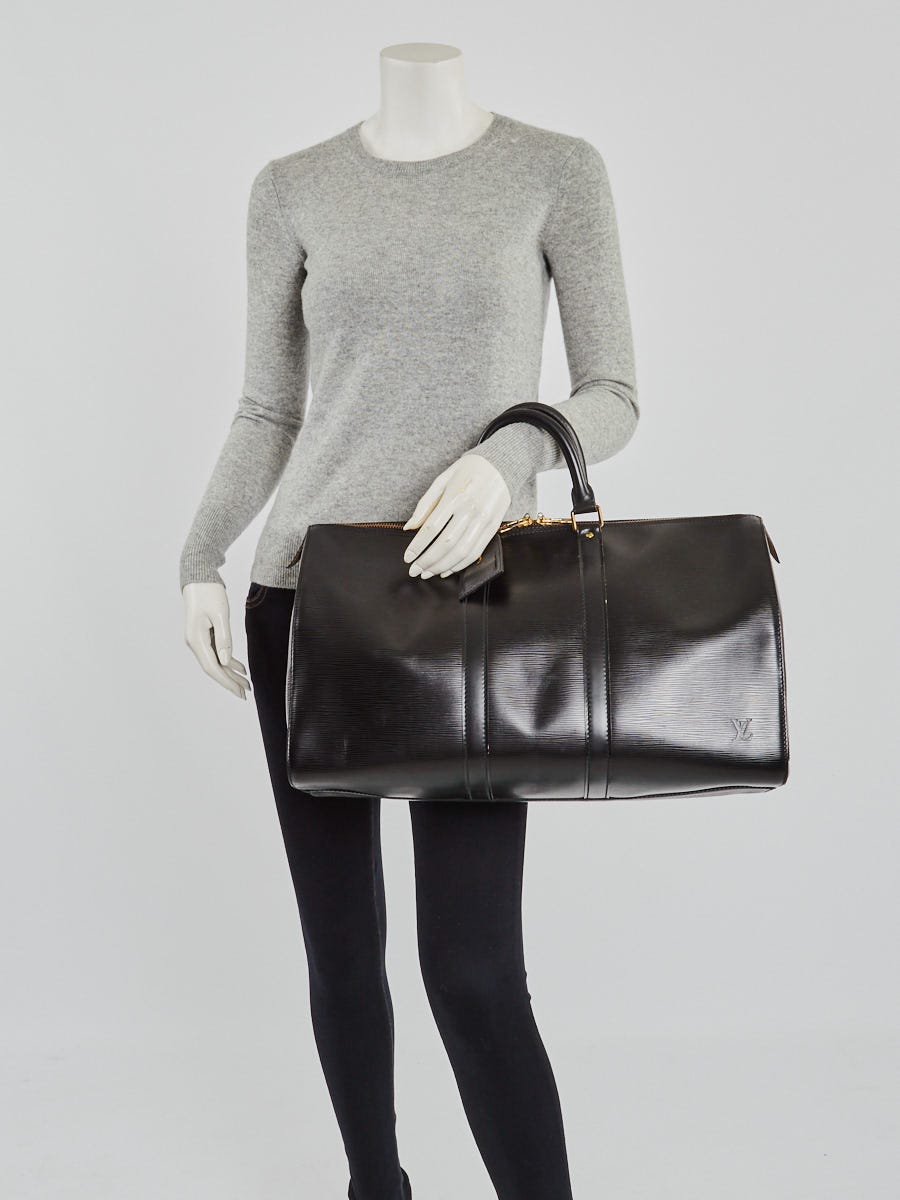 Louis Vuitton Black Epi Leather Keepall 45 Bag - Yoogi's Closet