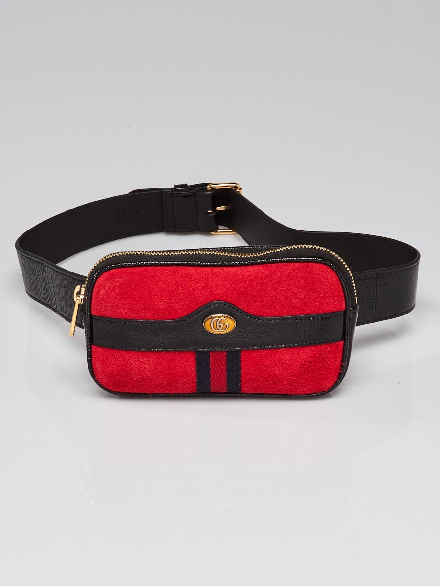 Gucci Red/Black Suede/Leather Small Ophidia Belt Bag Size 85/34 - Yoogi's  Closet