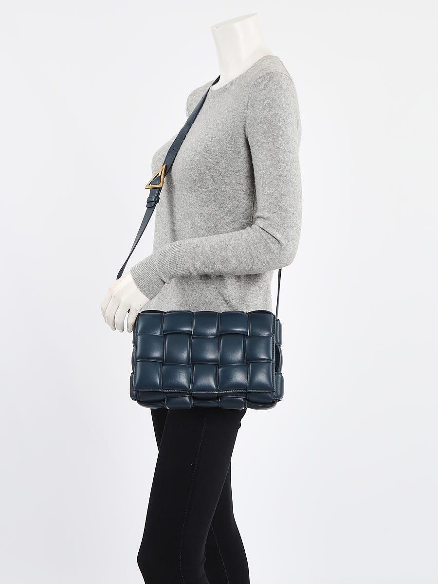 【BOTTEGA VENETA】Padded Leather Cassette Bag Deep Blue Bottega Veneta Padded Cassette Crossbody in Deep Blue