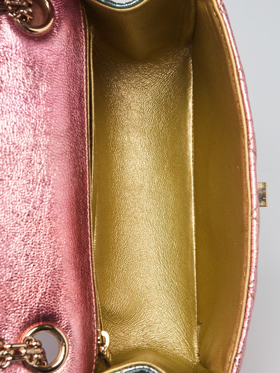 Chanel Metallic Rainbow Quilted Goatskin Leather 2.55 Reissue Mini
