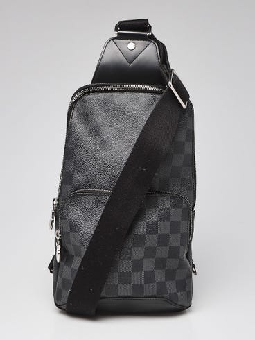 louis vuitton avenue sling bag men backpacks damier graphite - - Blue black checkerboard pattern LOUIS VUITTON Avenue Sling Damier