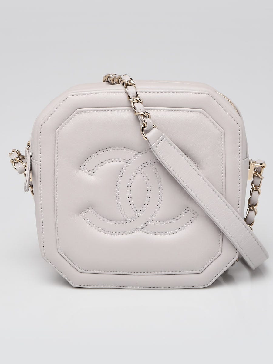Chanel Grey Lambskin Leather CC Mini Octagon Camera Bag - Yoogi's Closet