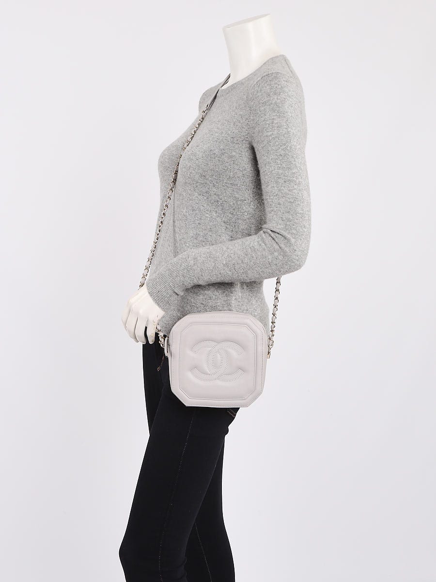 FWRD Renew Chanel 2020 Lambskin Mini CC Octagon Camera Bag in Grey