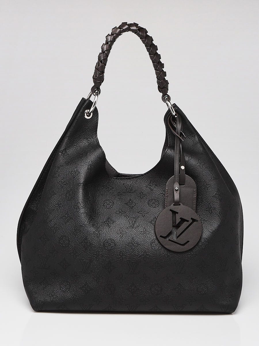 Louis Vuitton Carmel Mahina Perforated Leather Monogram Black Hobo