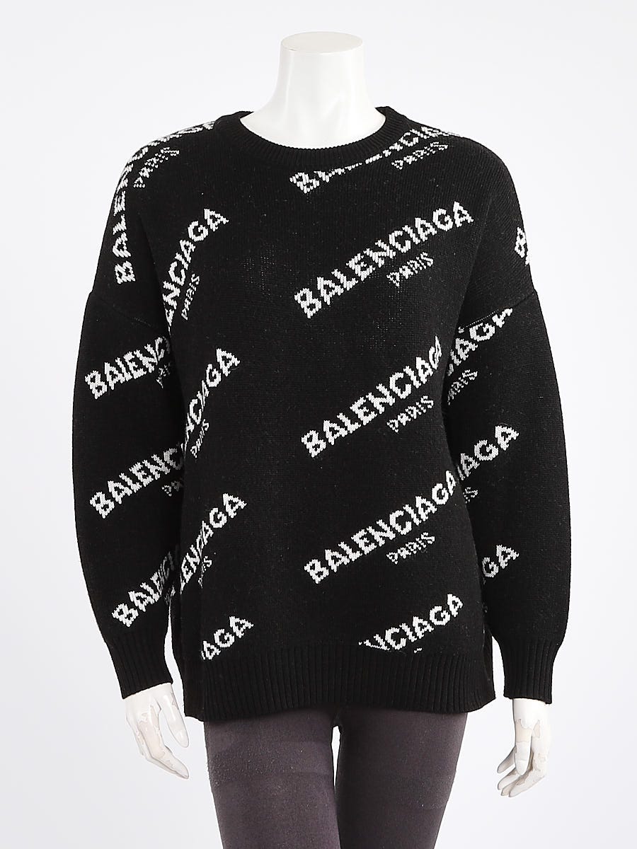 Balenciaga sweater black online and white