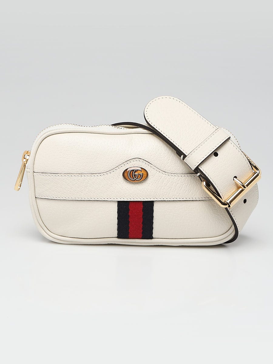 Gucci White Leather Small Ophidia Belt Bag Size 85/34 - Yoogi's Closet