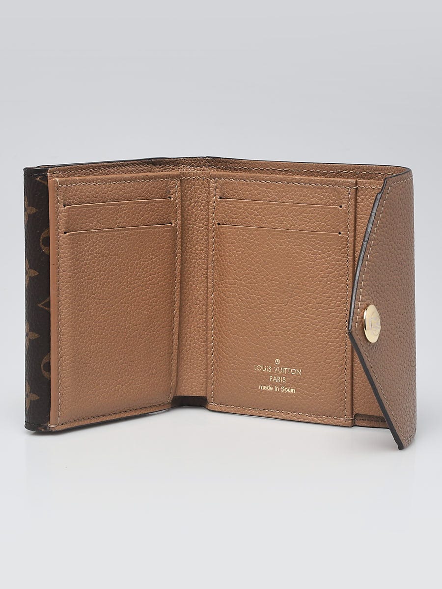 Louis Vuitton Beige Leather and Monogram Canvas Double V Compact Wallet