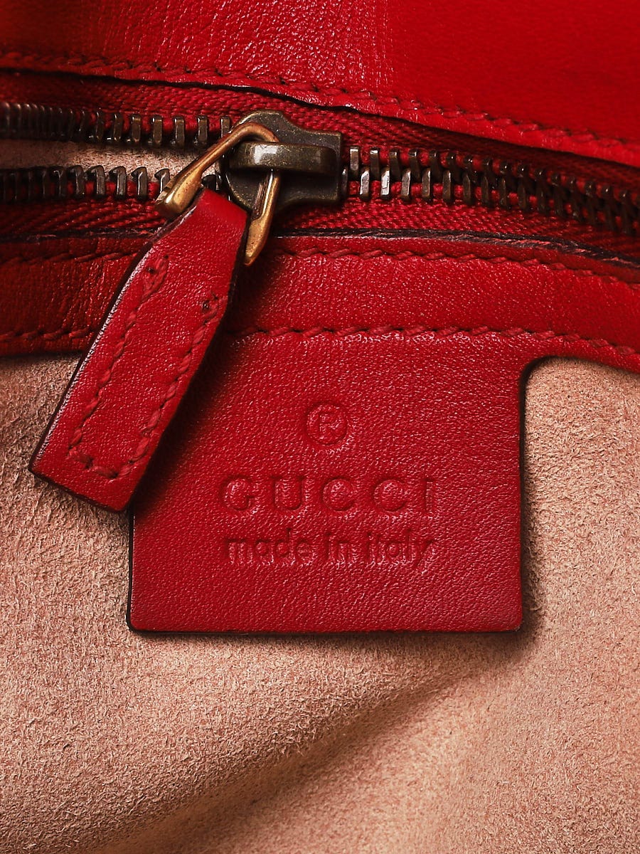 Gucci Red Quilted Leather GG Marmont Medium Matelasse