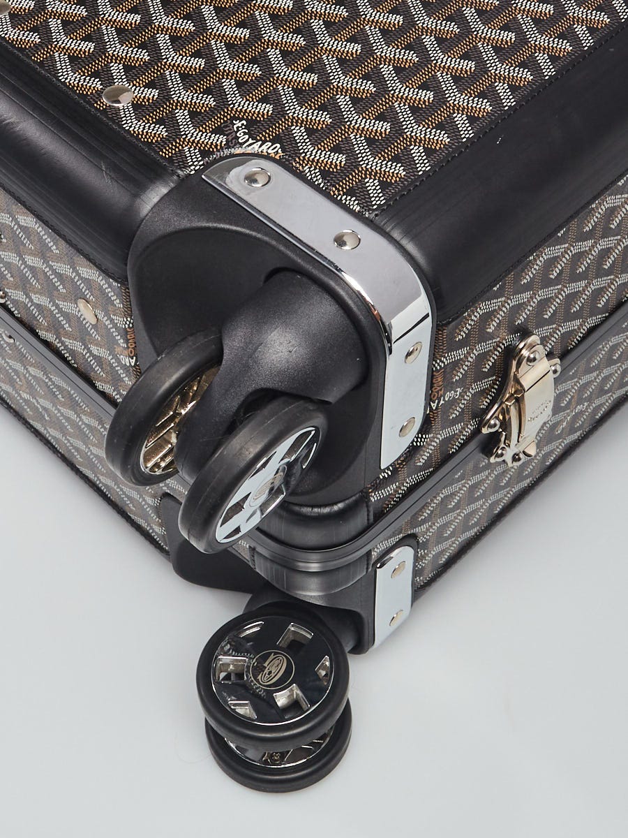 Goyard Black Goyardine Coated Canvas/ Leather Bourget PM Trolley Travel  Luggage