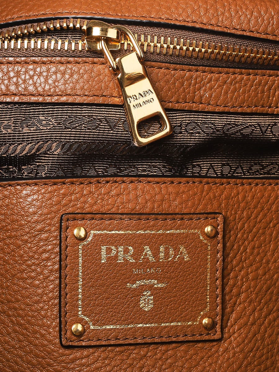 Prada Vitello Phenix Red Leather Shopping Tote 1BG865 