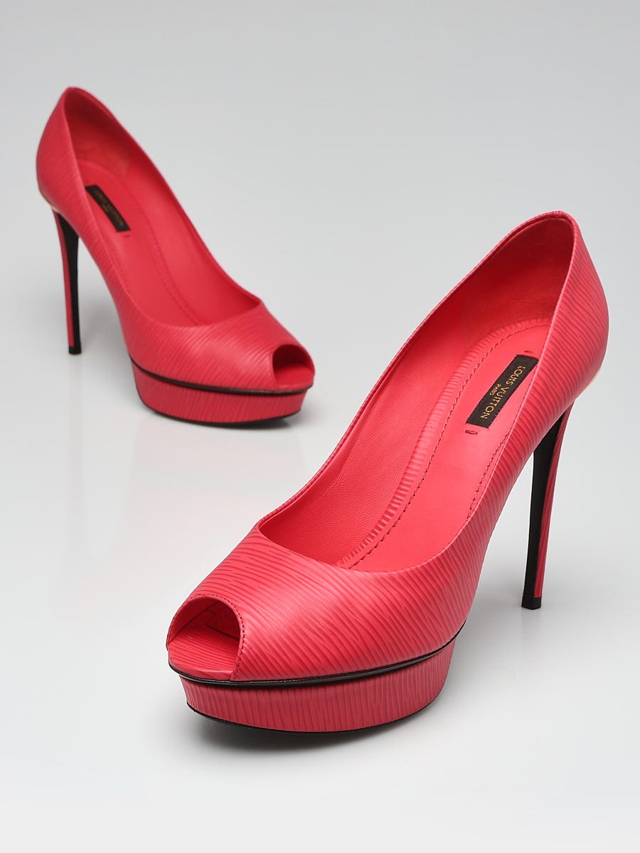 Louis Vuitton Red Suede Leather Pumps Shoes