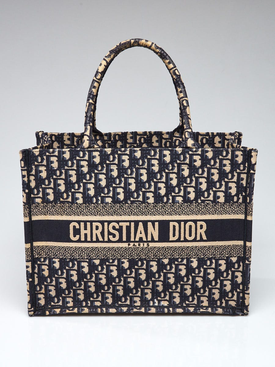 Christian Dior Blue Oblique Canvas Book Tote Bag - Yoogi's Closet