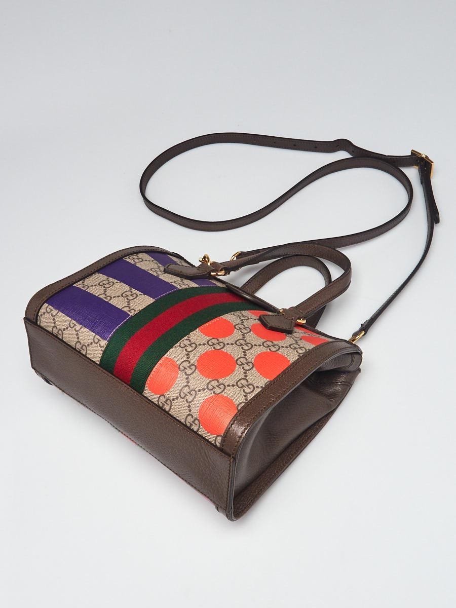 Gucci Beige/Ebony GG Supreme Canvas Geometric Print Small Ophidia Tote Bag