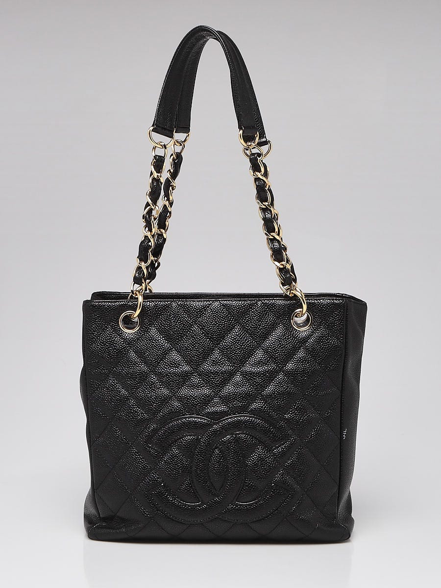 Chanel Black Quilted Caviar Leather Petite Timeless Shopping Tote Bag -  Yoogi's Closet