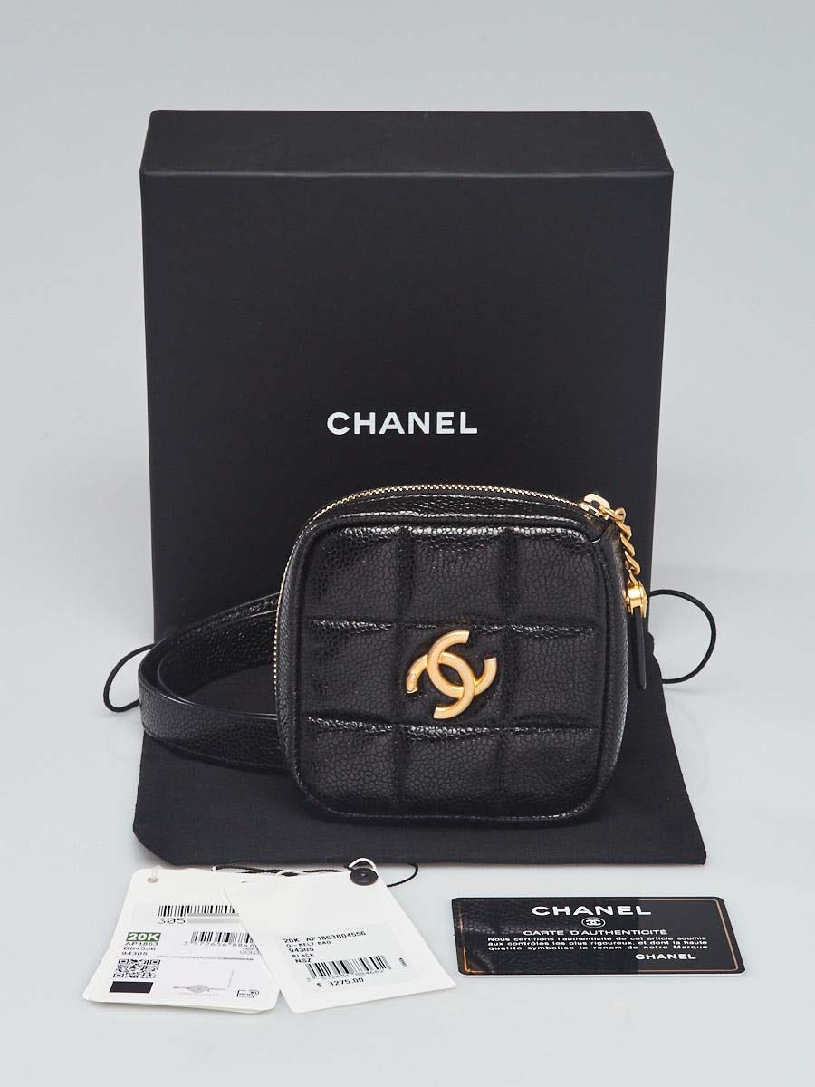 Chanel Black Quilted Caviar Leather Diamond Coin Purse Belt Bag - Yoogi's  Closet