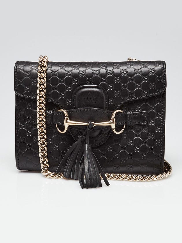 Gucci Black Micro Guccissima Leather Emily Small Shoulder Bag