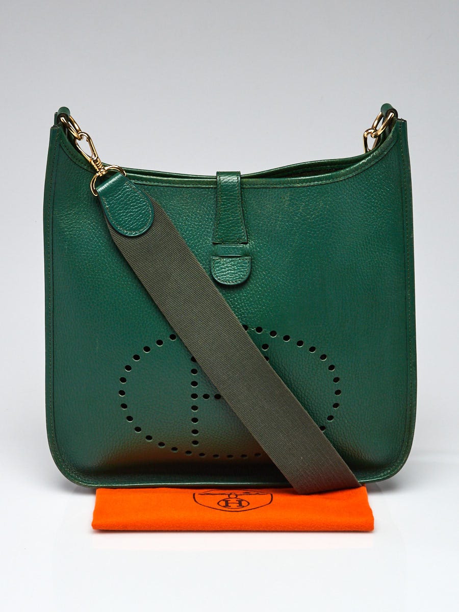 Hermes Green Courchevel Leather Evelyne I GM - shop 