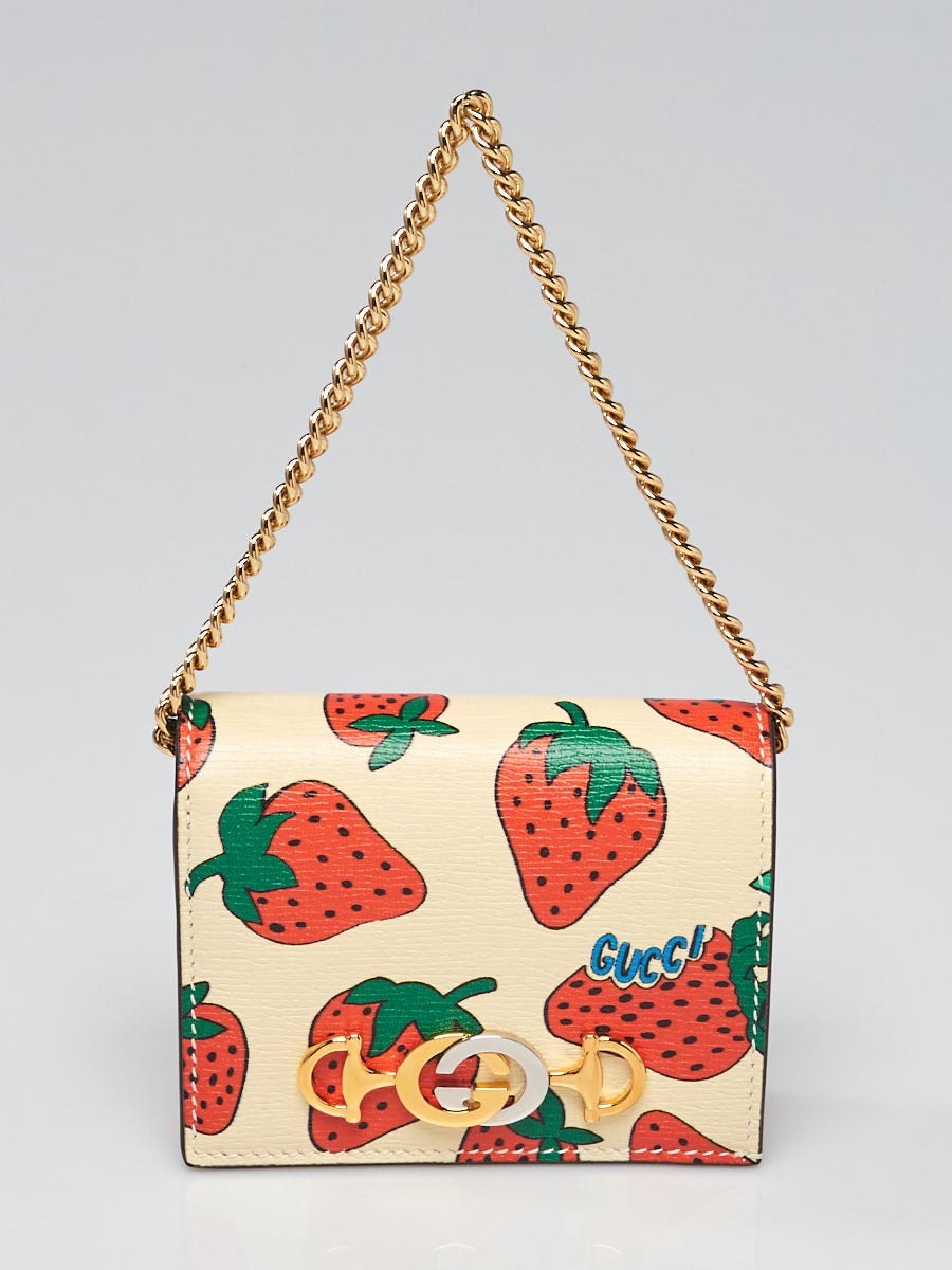 Gucci Card case wallet with Double G strawberry
