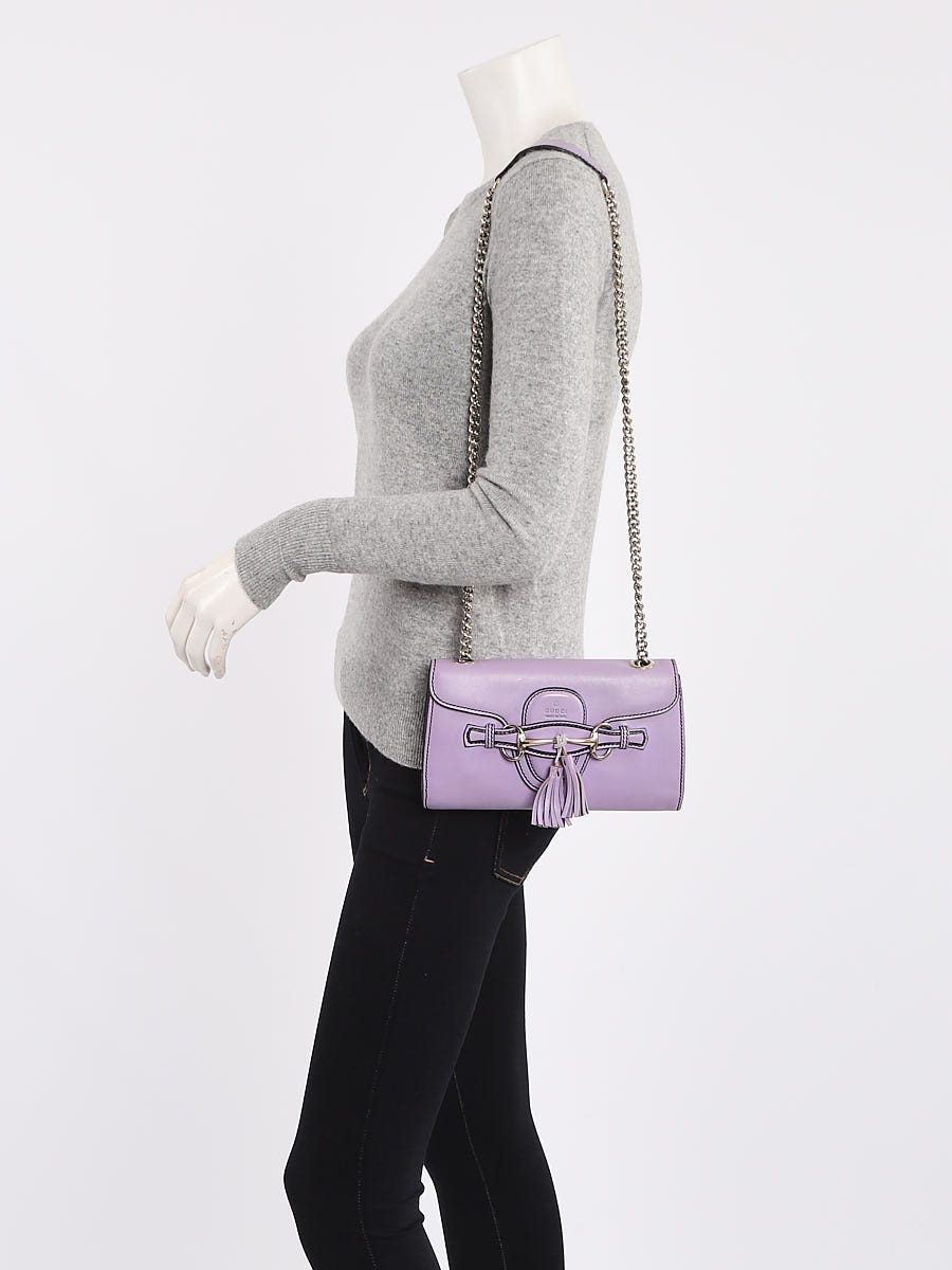 Gucci Purple Leather Emily Chain Small Shoulder Bag
