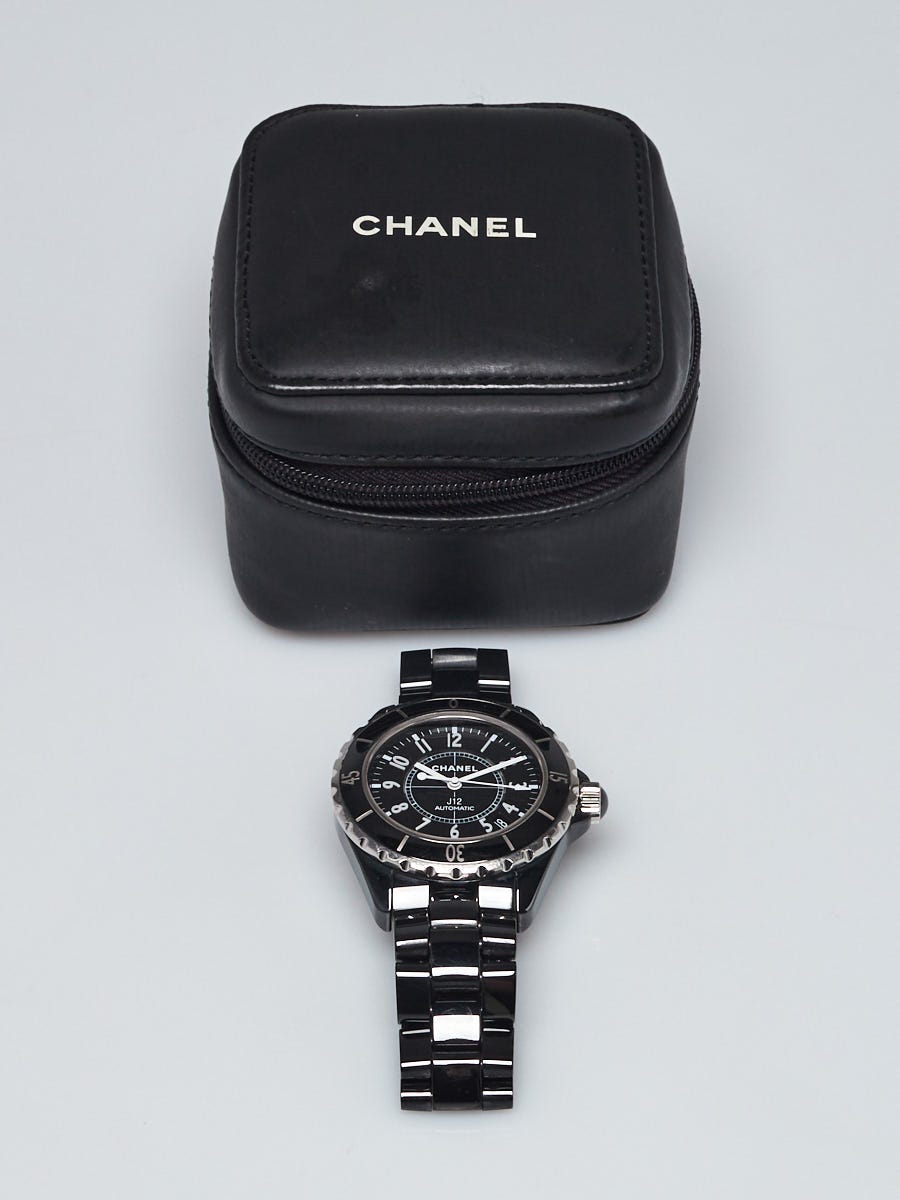 Chanel Black J12 Ceramic 38mm Automatic Watch -H0685 - Yoogi's Closet