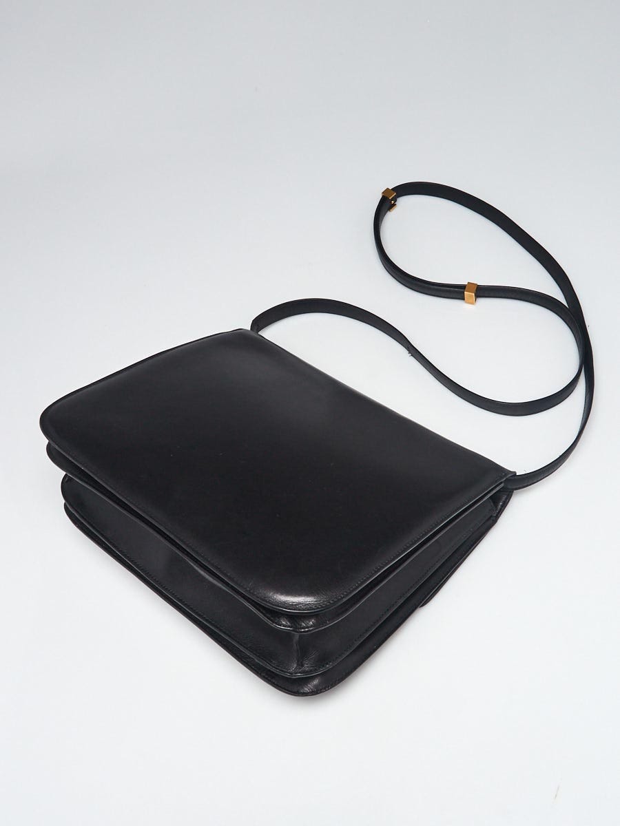 L150 VERTICAL BOX BAG IN BLACK CALFSKIN LEATHER