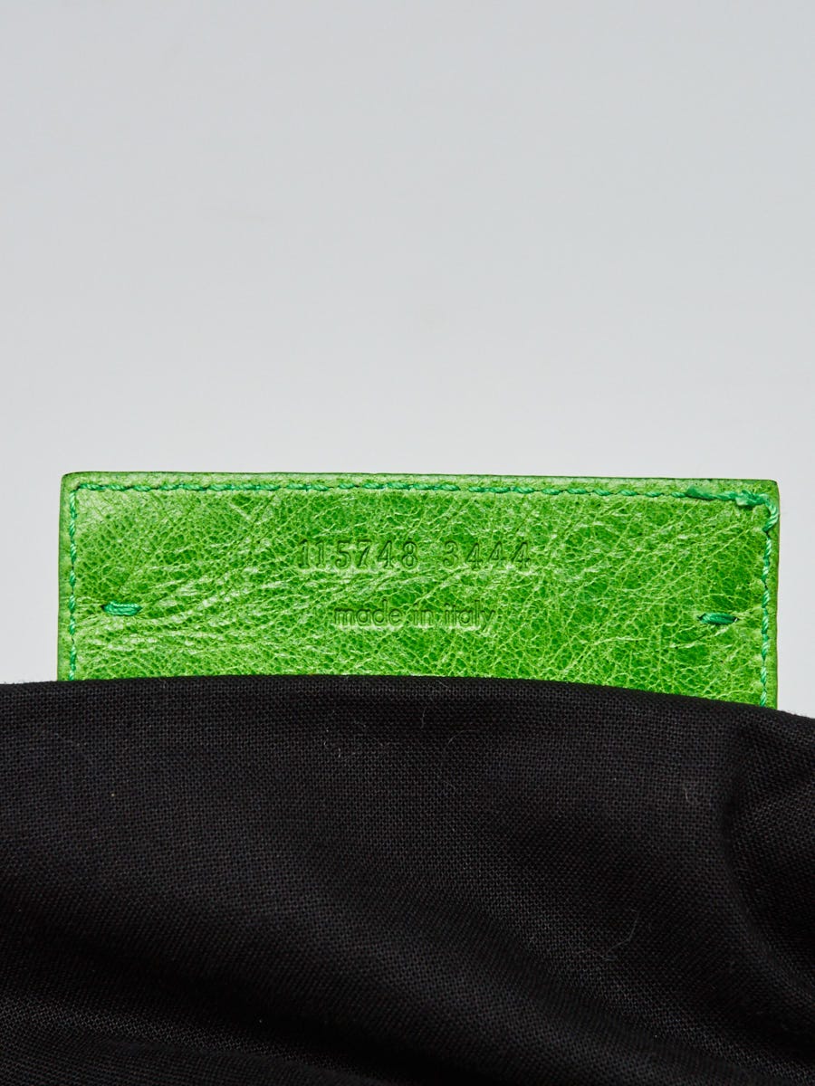 Balenciaga Apple Green Lambskin Leather Motorcycle City Bag