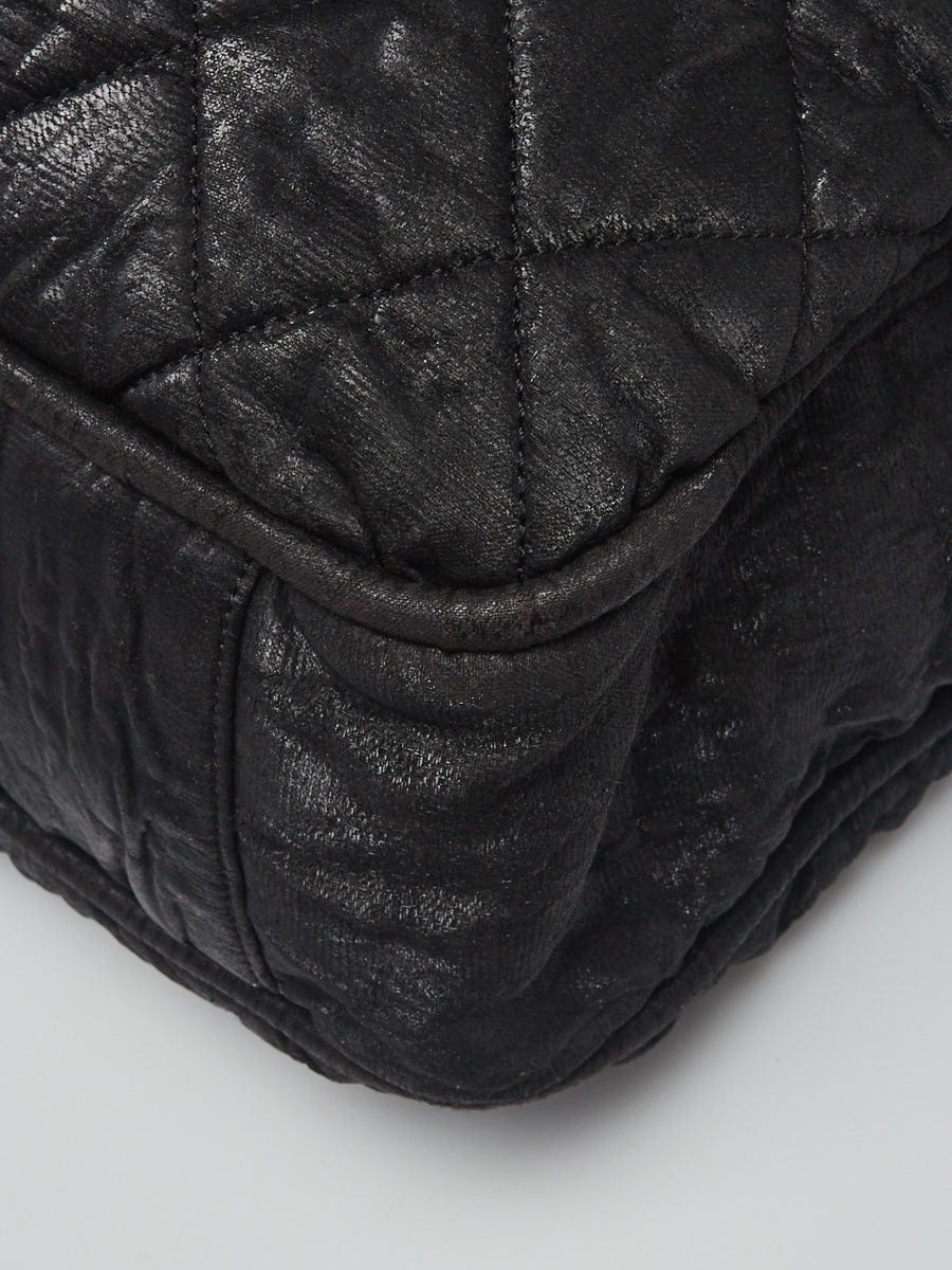 Chanel Tote Le Marais Ligne Quilted Crinkled Coated Large Black - US