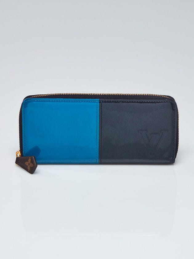 Louis Vuitton Blue Two-Tone Vernis Miroir Clemence Wallet
