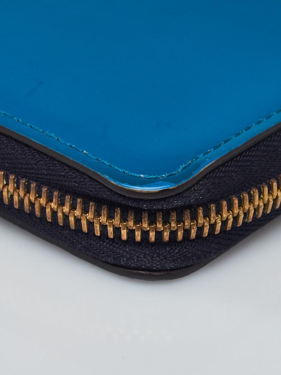 Louis Vuitton Blue Two-Tone Vernis Miroir Clemence Wallet