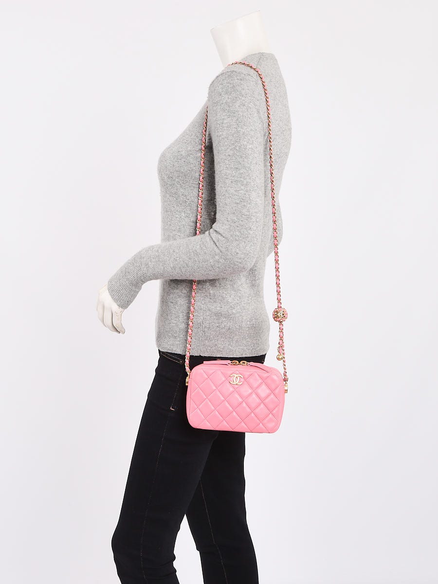 【Chanel】シャネル★crossbody bag★トリプルccカメラバッグ Chanel Pink Quilted Lambskin Leather Pearl Crush Camera