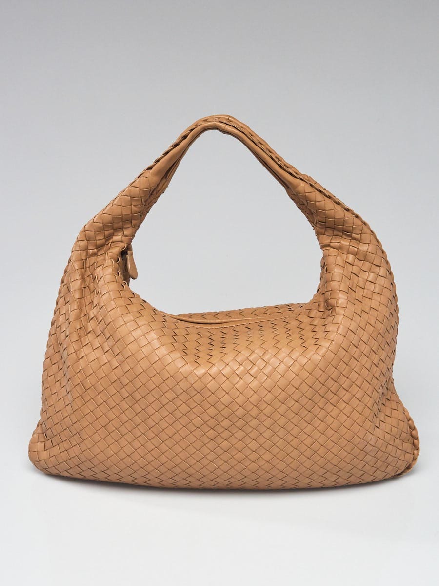 Bottega Veneta Beige Intrecciato Woven Nappa Leather Large